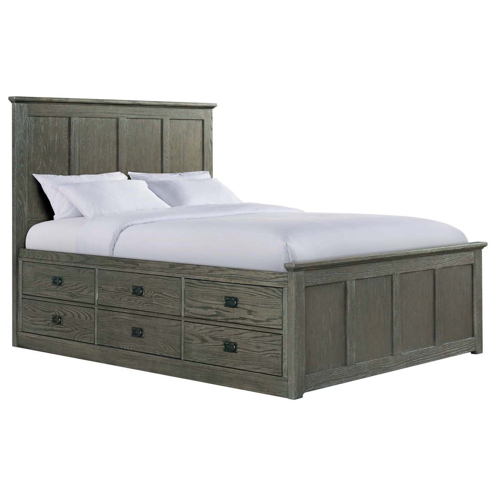 Intercon Oak Park Mission King Panel Bed with Twelve Underbed Storage